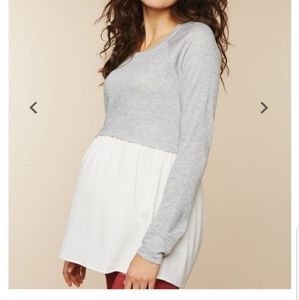 Motherhood Maternity Long Sleeve Babydoll Top